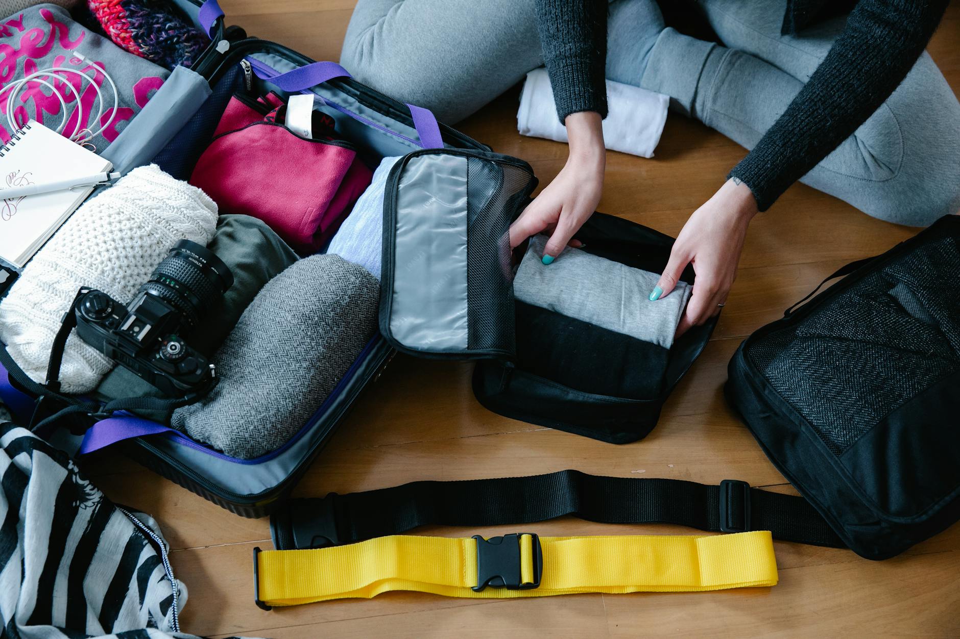 Packing cubes organized travel bag
